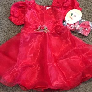 NWTs 2 pc Vintage Boutique Red party dress set Sz 2T